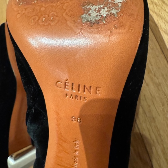 CELINE - Black Velvet BAM BAM Ankle Boots - Iconic Phoebe Philo - Size 38 - Picture 9 of 9
